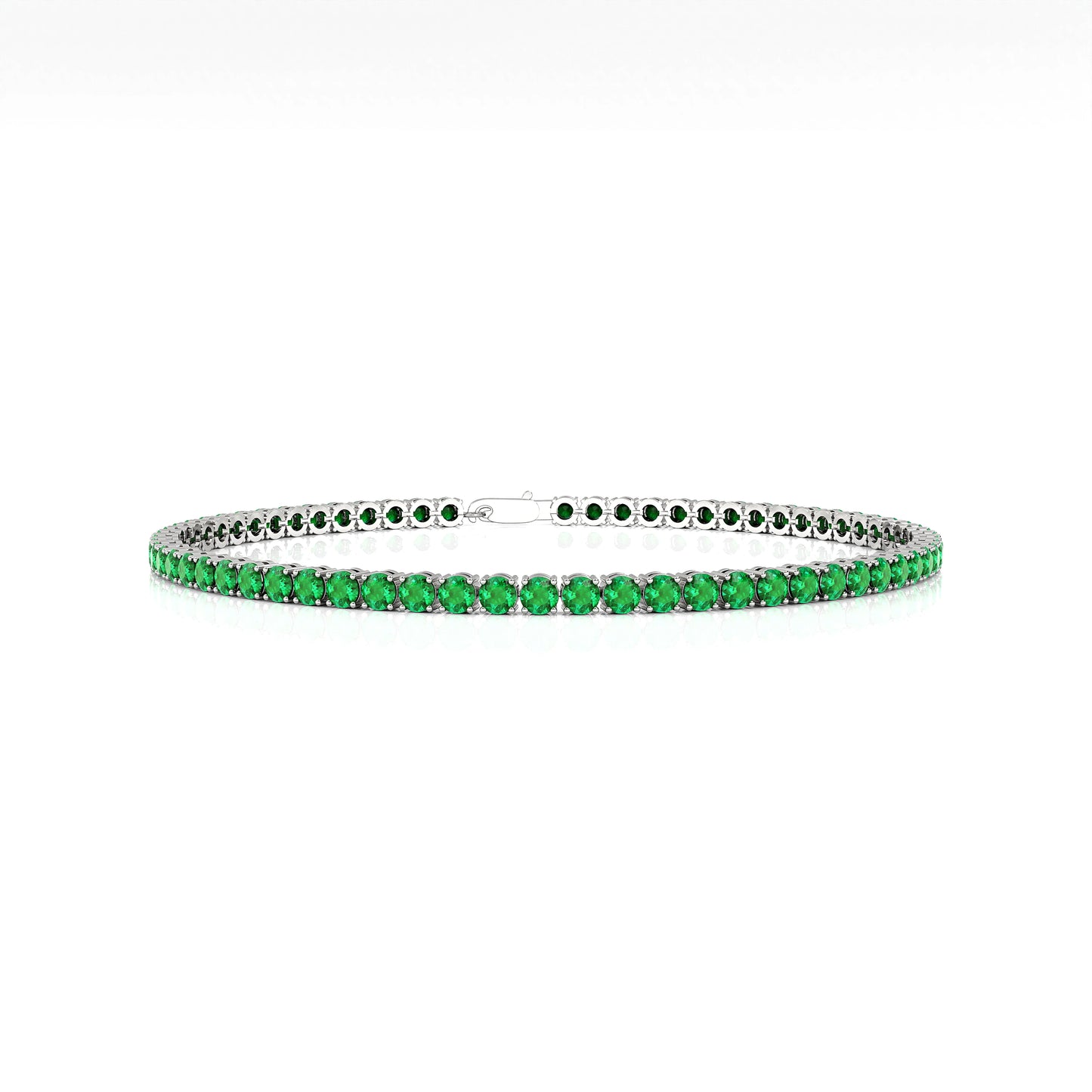 2026 14k Gold Natural 2mm Zambian Emerald Gemstone Tennis Bracelet Infinity Design Stacking Fine Jewelry Women Customized Size