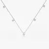 14k Gold Multi Natural Dangling Diamond Solitaire Necklace High-end Collection Engagement Wedding Wear 0.39ct Brilliant Cut
