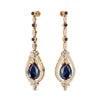 Lab Grown Alexandrite Gemstone Dainty Earrings Gift 18k Solid Gold Rhodium Plated Real Diamonds Luxurious Dangle Halo Earrings