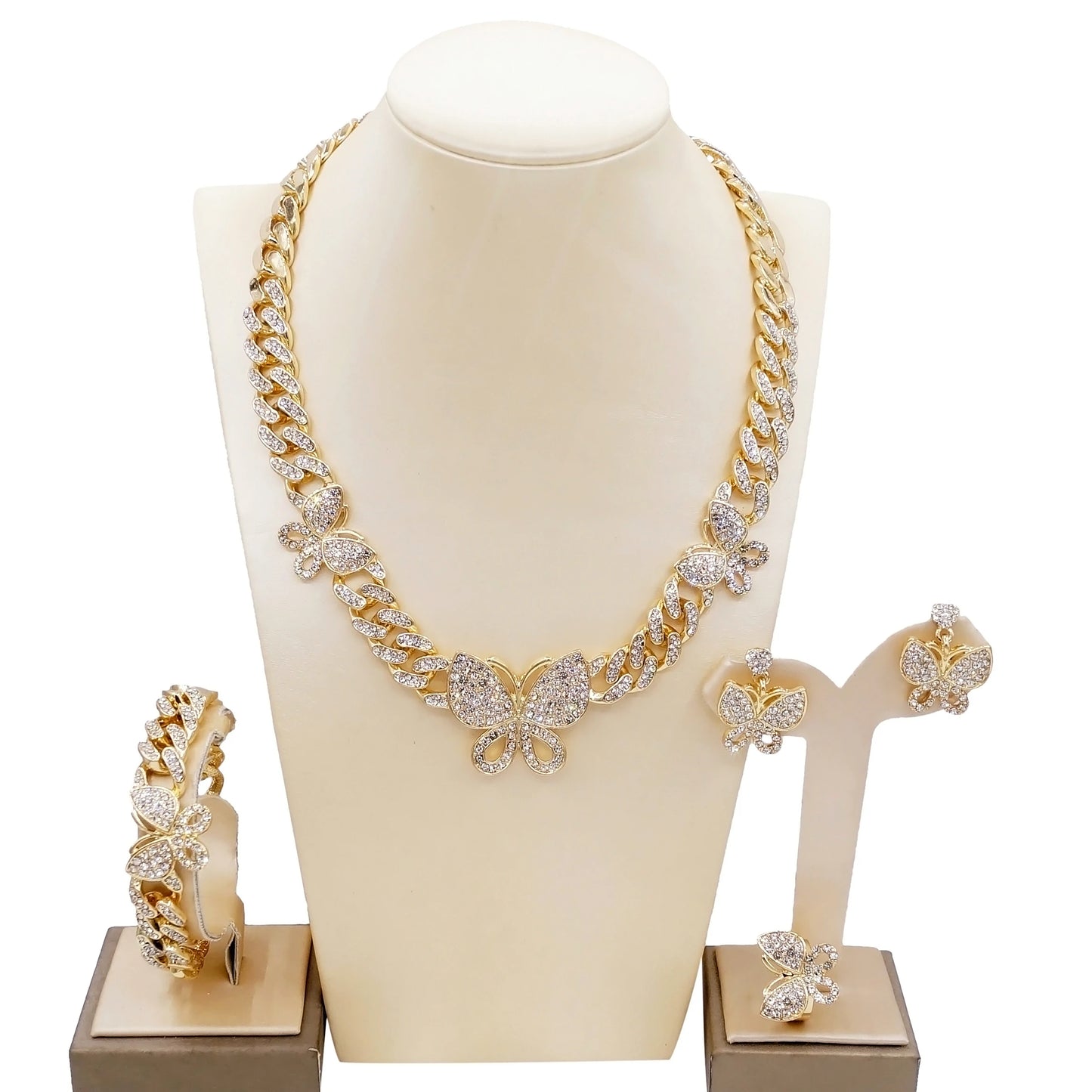 Zhuerrui Fashion 24K Gold Plated Jewelry Sets Flower Design Necklace Bangle Wholesale Brazilian Gold Plated Costume Access Z0015