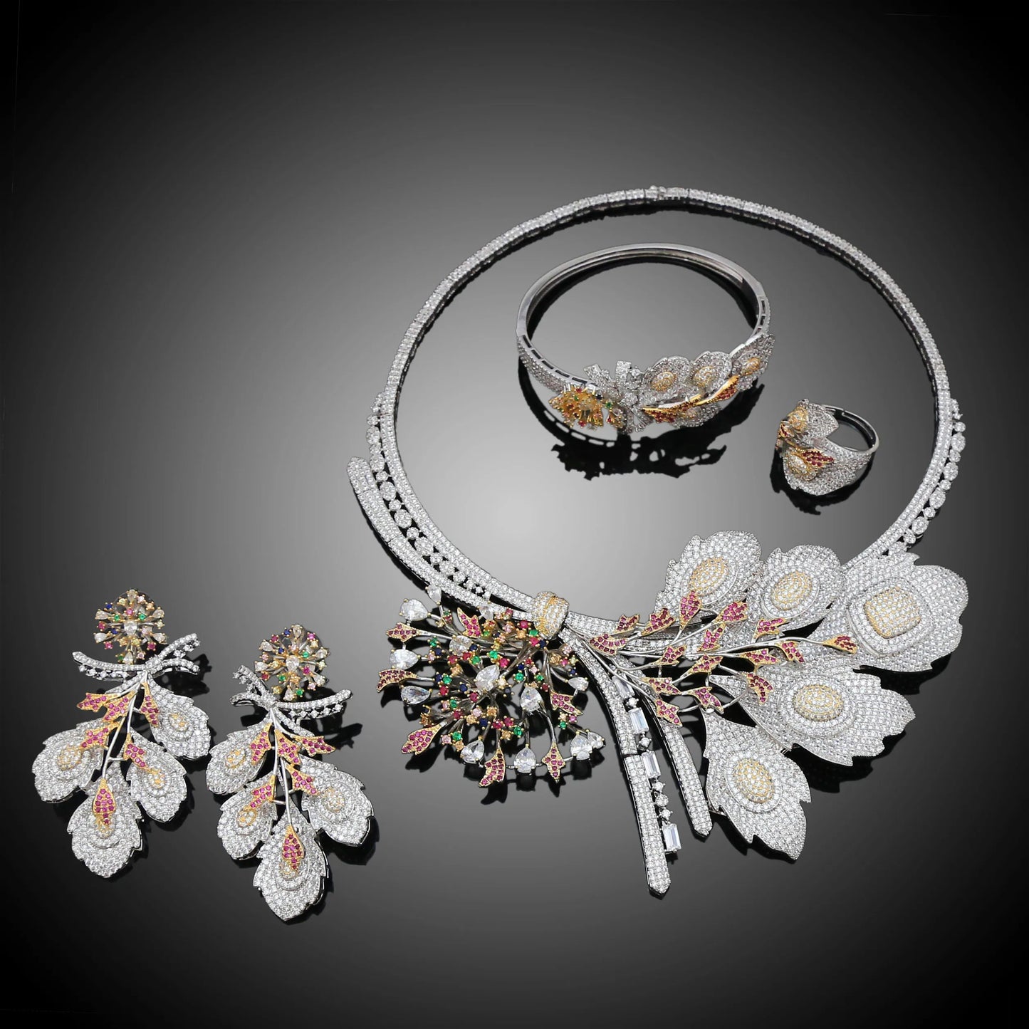 Zhuerrui Latest Fashion Brazilian Dubai Copper Alloy Gold Plated Bridal Wedding Party Birthday Wholesale Jewelry Set HZ18111901