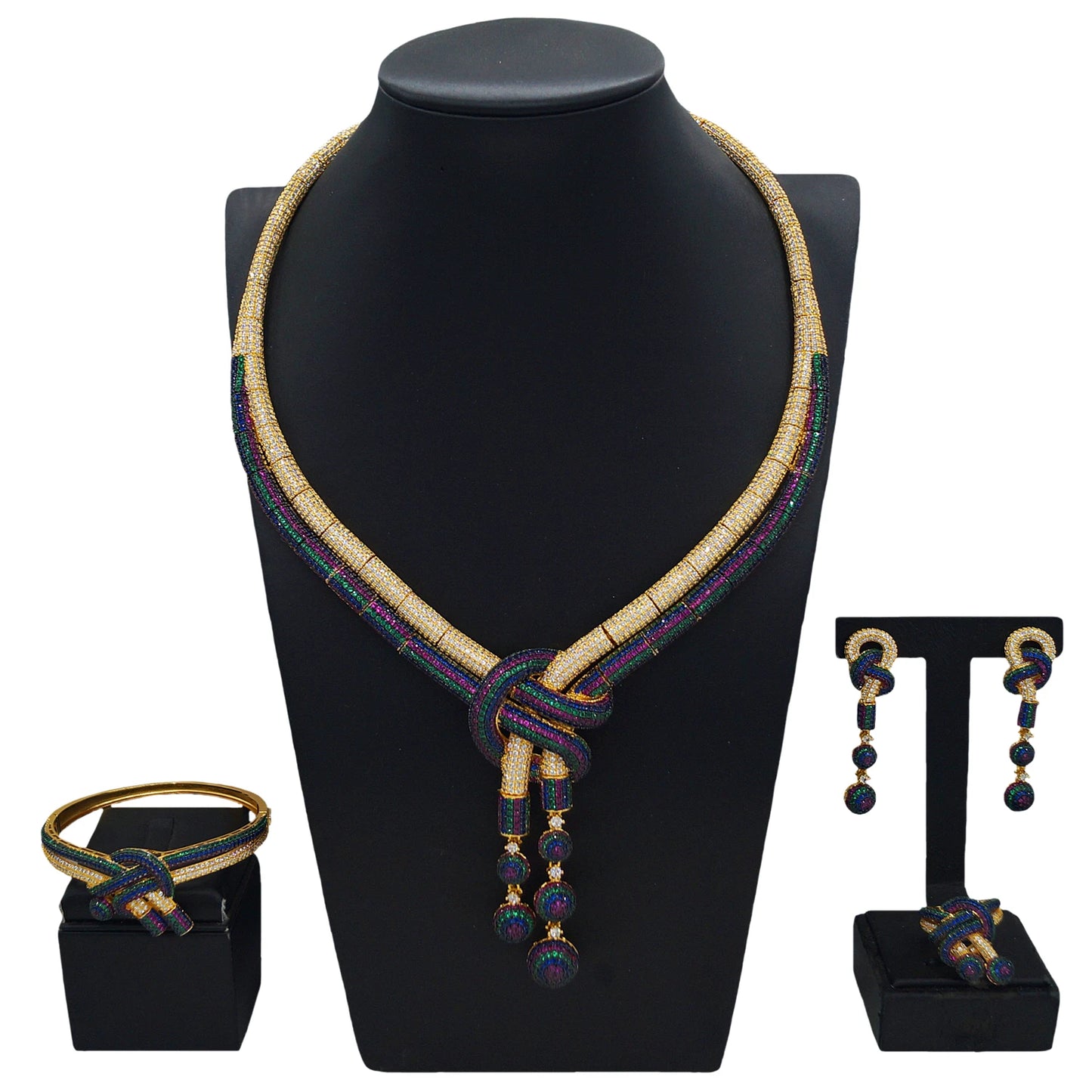 Zhuerrui New Design Sense Jewelry Set American High-end Diamond Series Ladies Classic Inheritance Wedding Four SetsHZ24019236