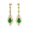 Luxurious Lab Grown Emerald Gemstone Real Diamonds Drop Dangle Earrings Solid Gold Rhodium Plated Fine Jewelry for Women Party