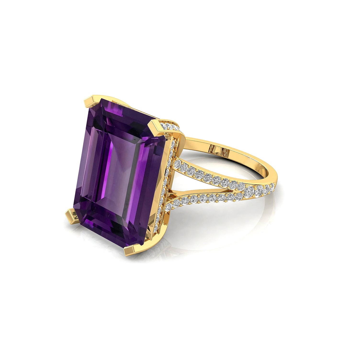 18K Pure Gold Natural Gemstone Round Brilliant Cut Wedding Ring Rhodium Plated Luxury IGI Certificate Jewelry Women