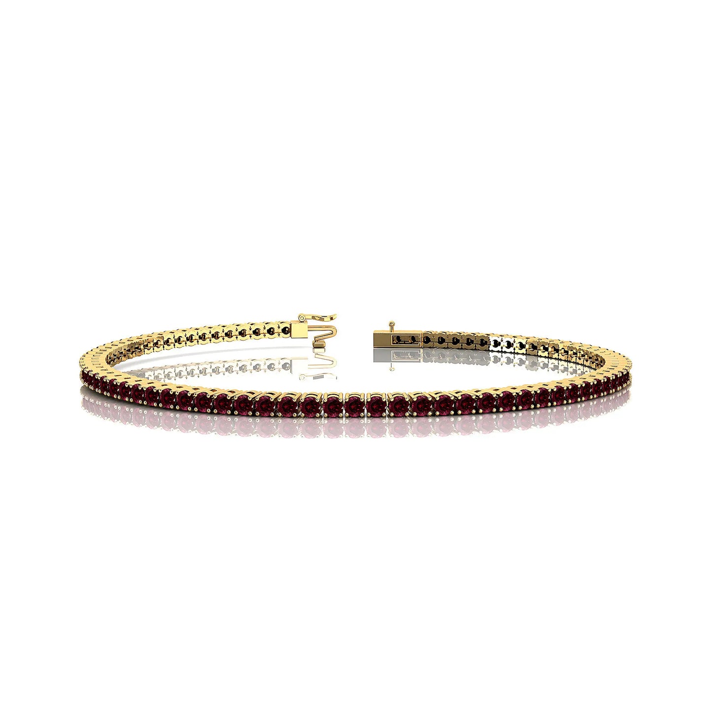Natural Garnet Shape Gemstone Handmade Tennis Bracelets Designer 14k Gold Fine Jewelry Unique Trendy Party Gift Customizable