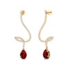 Luxurious Cute Jewelry Lab grown Ruby Gemstone 18k Solid Gold Real Diamonds Dangling Drop Earrings Indian Wedding Gift Jewelry