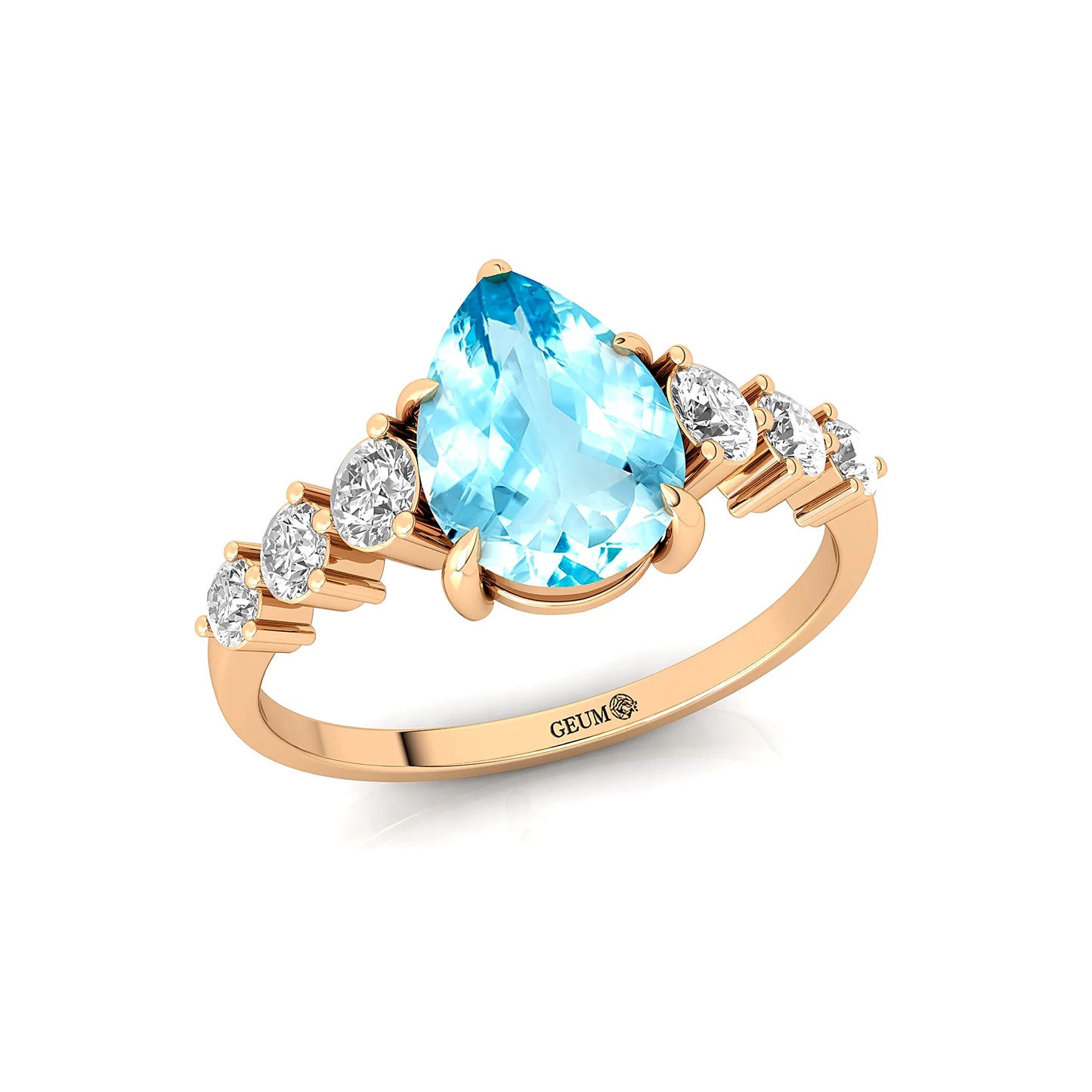 Trending 14k Solid Gold Natural Aquamarine Gemstone Genuine IGI Certified Diamonds Ring Flawless Luxury Women Wedding Party Ring