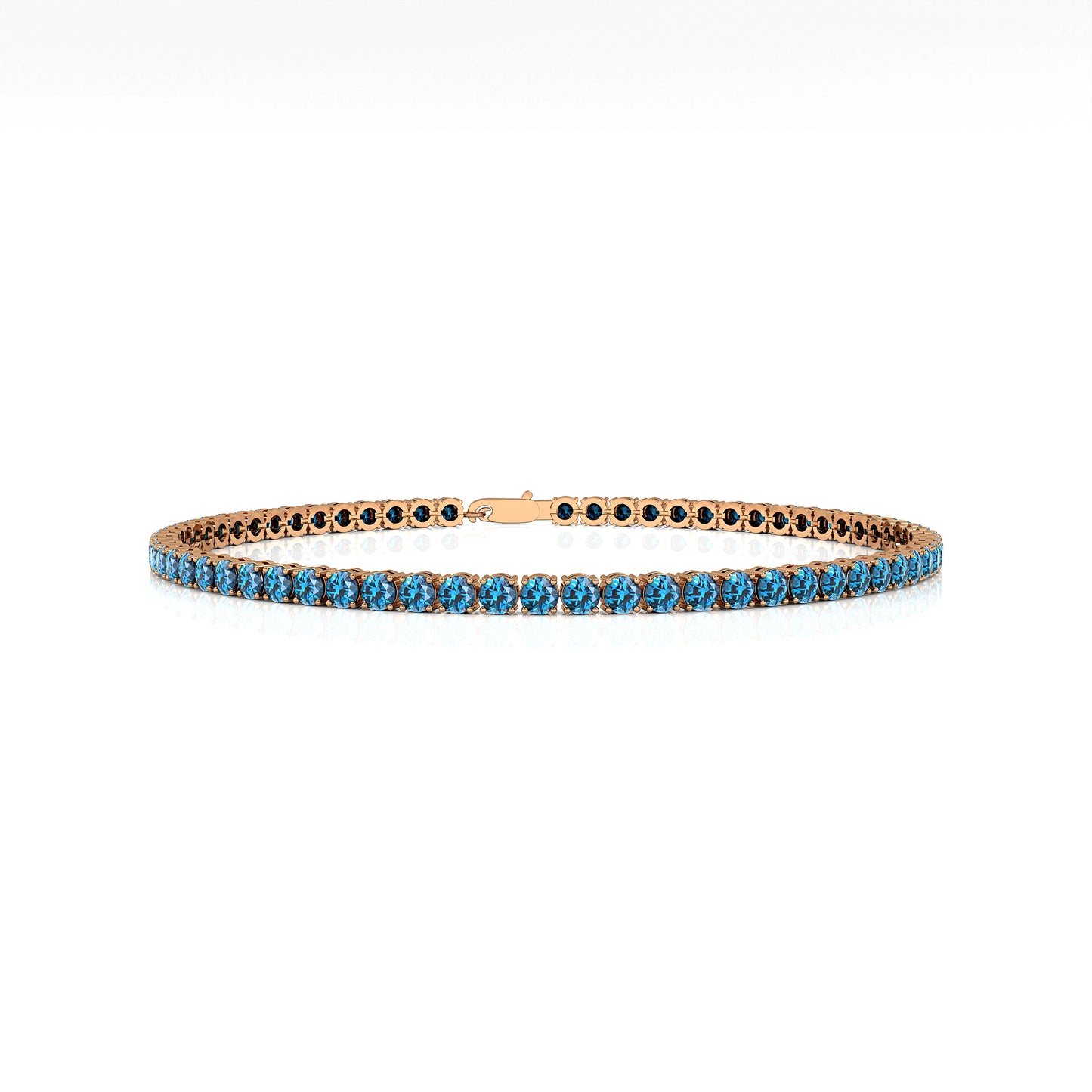 14k Gold Brilliant Cut Gemstone Tennis Bracelets Fine Jewelry Bridal Accessories Gift