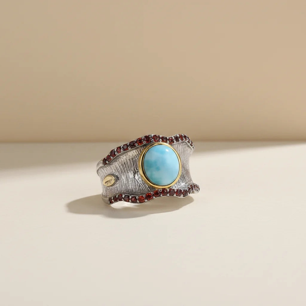 OEM/ODM Handmade Gold Plated High Quality Fashion Garnet Party Rings