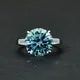 MuShan Jewelry Factory Popular 6ct Round 12mm5A High Carbon Diamond Ring Simulation Diamond Ring in Europe and America