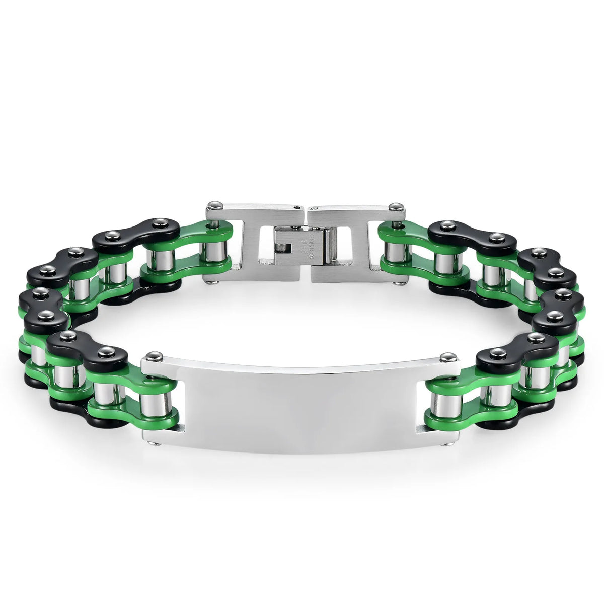 REBEL European American Trendy Titanium Steel Motorcycle Bicycle Chain Bracelets Hip-Hop Curved Geometric Stainless Steel Fashion Link