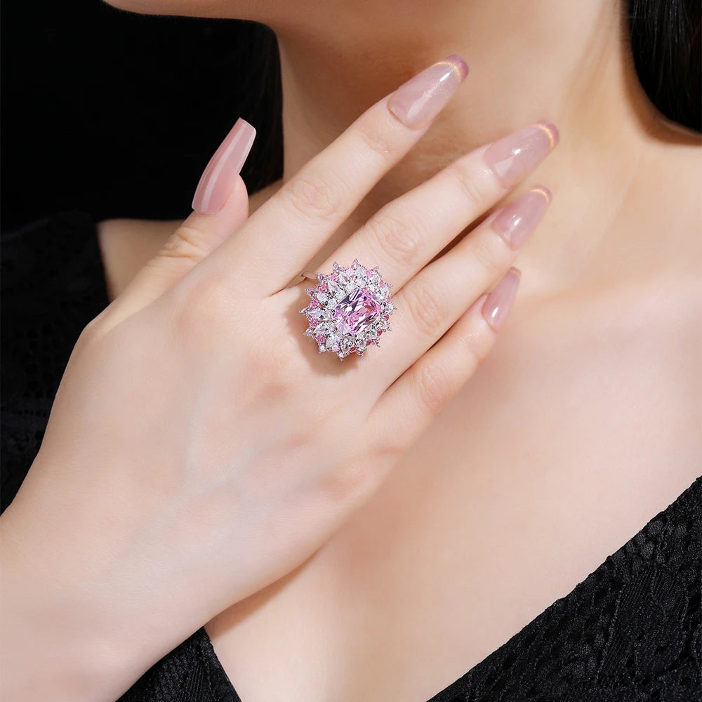 MuShan Jewelry Factory S925 Sterling Silver Ring Light Luxury and High End Electroplated European and American Accessory