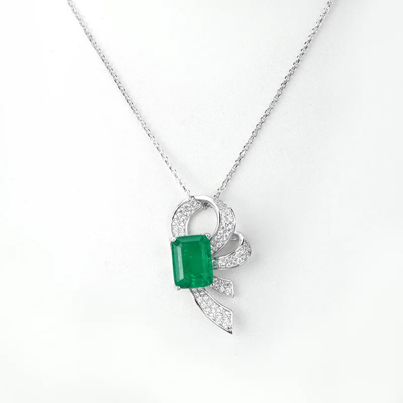 S&S Lab Grown Colombian Emerald 925 Silver Jewellery Set | Ring, Necklace & Earrings | S&S Collection