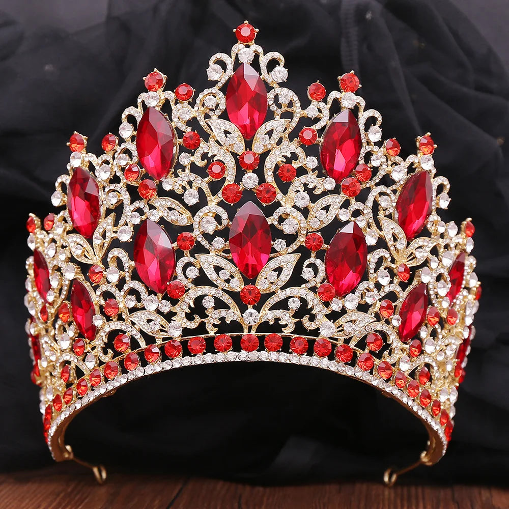 BELLEWORLD Hot Fashion Luxury Coronas Para Reinas Hairpieces for Brides Shiny Big Rhinestone Wedding Party Crown Tiaras Tiaras