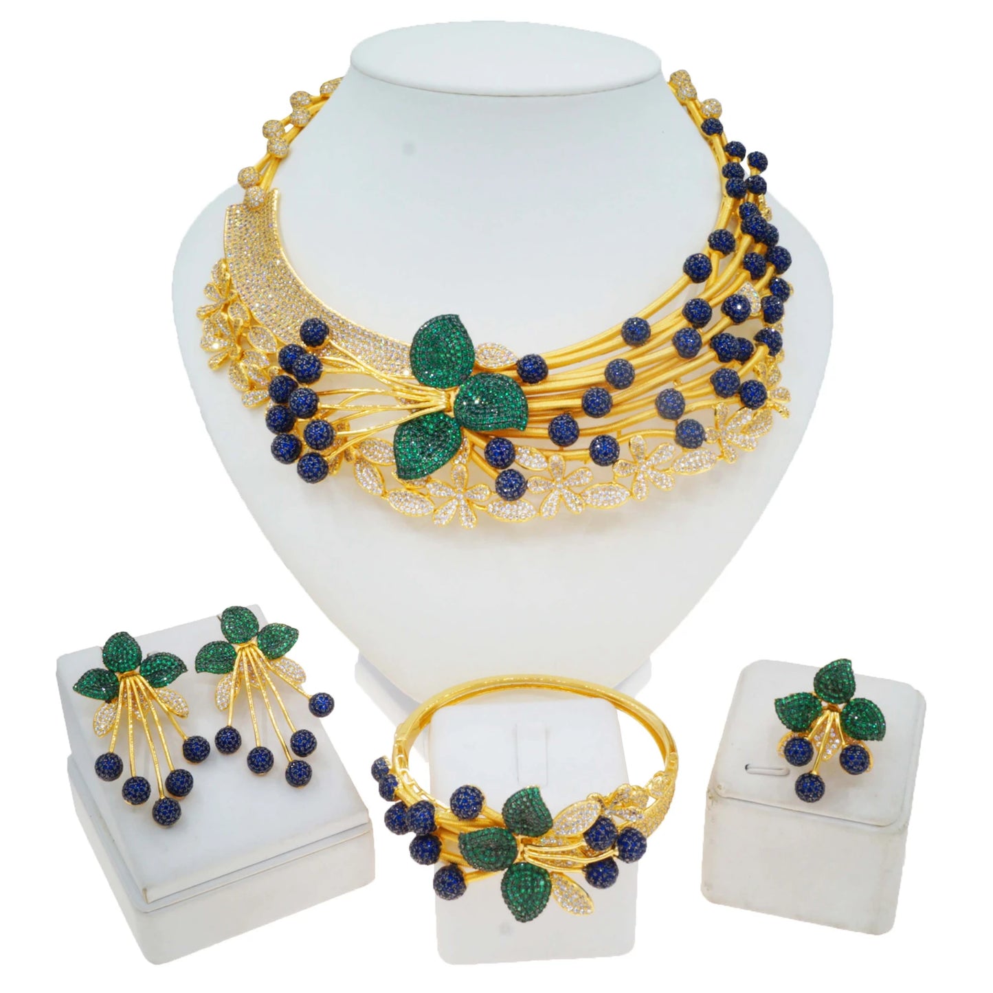 Zhuerrui Available Wedding Gold Jewelry Set Beautiful Multi Color BeadsJewelry Sets Cheap Women's Festival Gifts HZ24001270