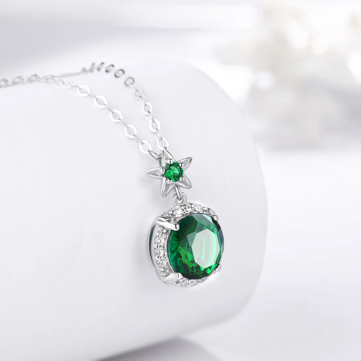 Szjinao Vintage Jewelry Manufacturer Women's Boho Flower Earrings and Pendant Set 925 Sterling Silver Emerald Engagement Style