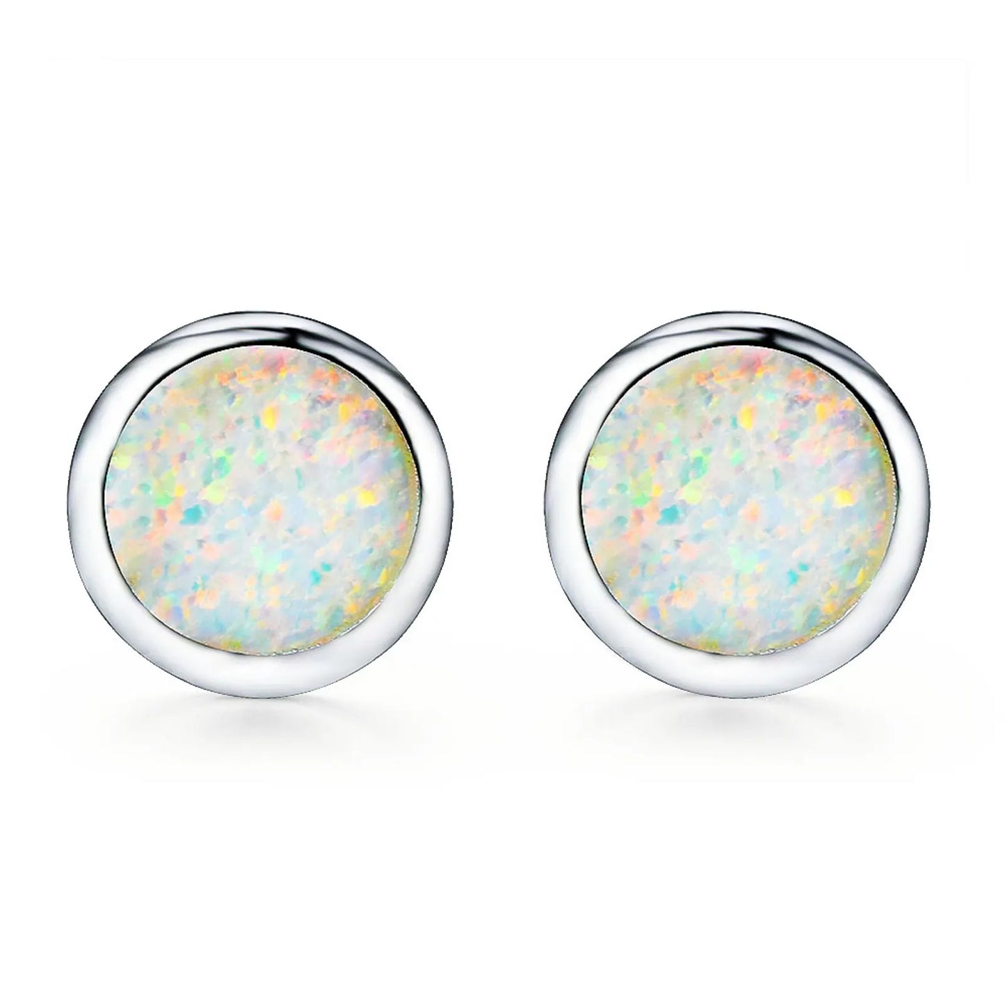 TikTok Trending Brass Blue Opal Pendant Earrings-Dainty Ball Design Perfect Gift for Fashion Girls