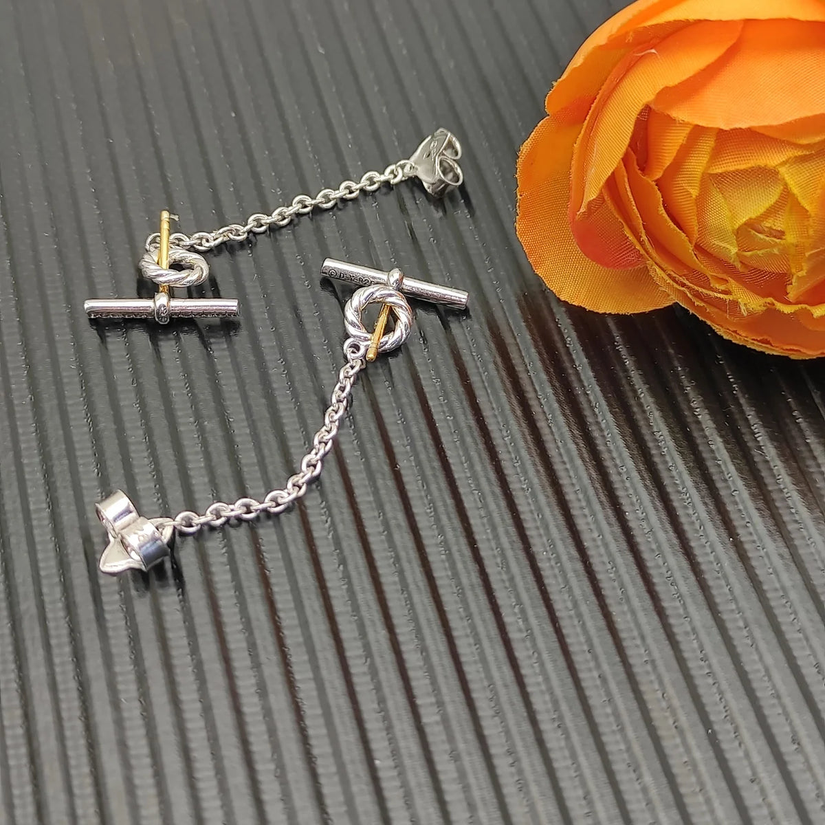 FASHIONISTA DY High-Quality Silver-Plated 38.2mm Diamond Earrings. Gold-Plated Earrings. Jewelry.