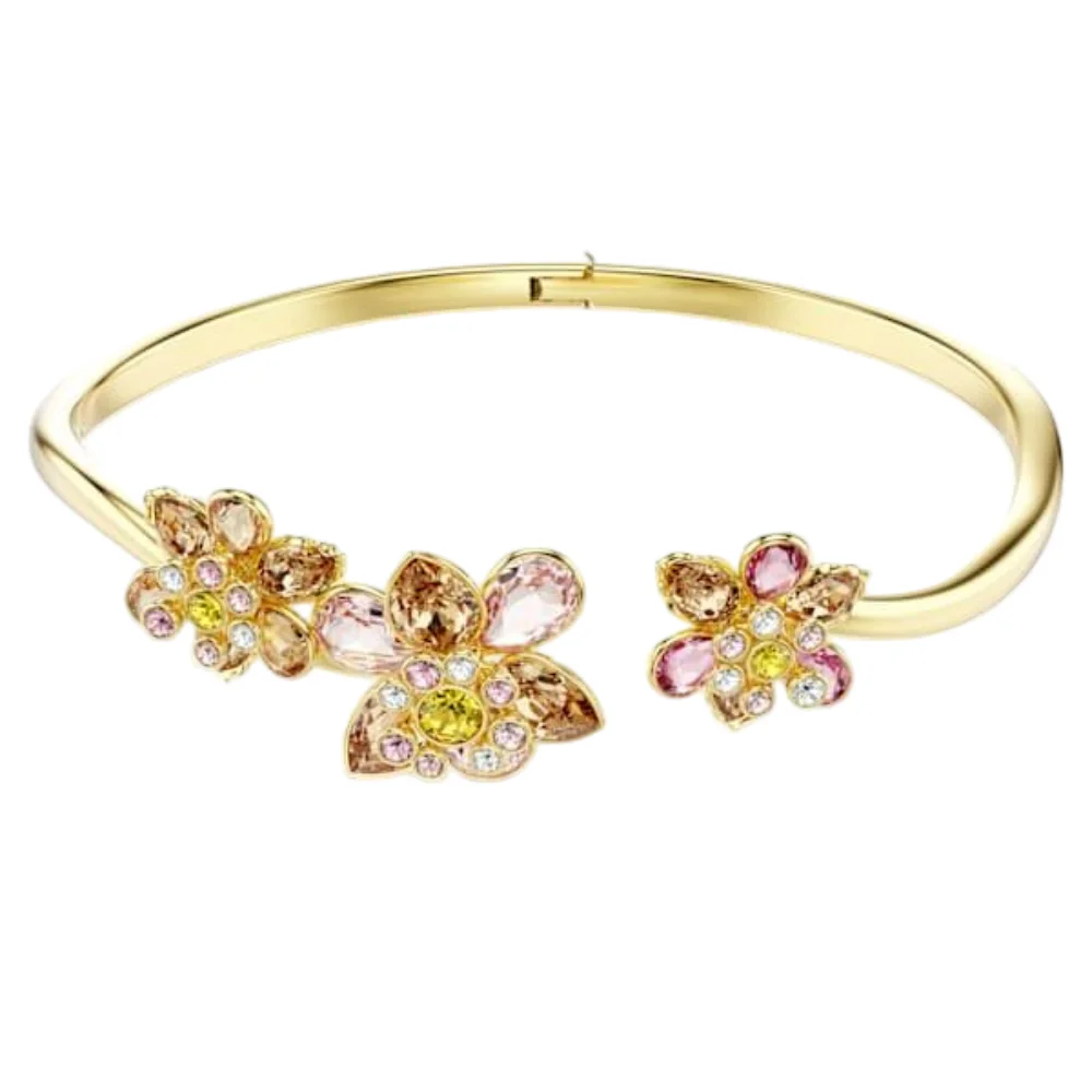 S&S Fancy Shiny Copper Zircon Bangle Top-tier Craft Vintage Elegant Luxury Jewelry for Holiday Gifts and Daily Styling