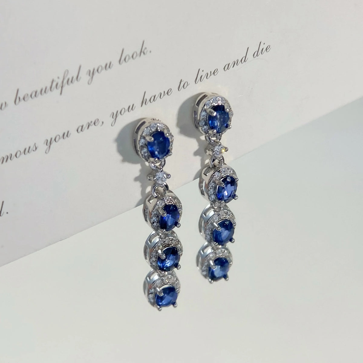 Gioiellieri Natural Sapphire Earrings with S925 Sterling Silver for Women Elegant Blue Gemstone Jewelry September Birthstone Healing Gift
