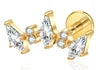 S&S ASTM F136 Titanium Labret Stud | Zircon | 83 Designs | Titanium & Gold