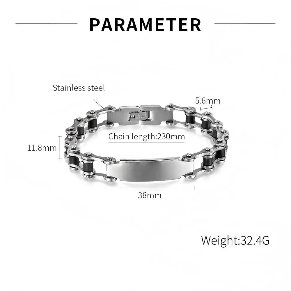 REBEL VIKING Minimalist Biker Chain Link Bracelet – Stainless Steel