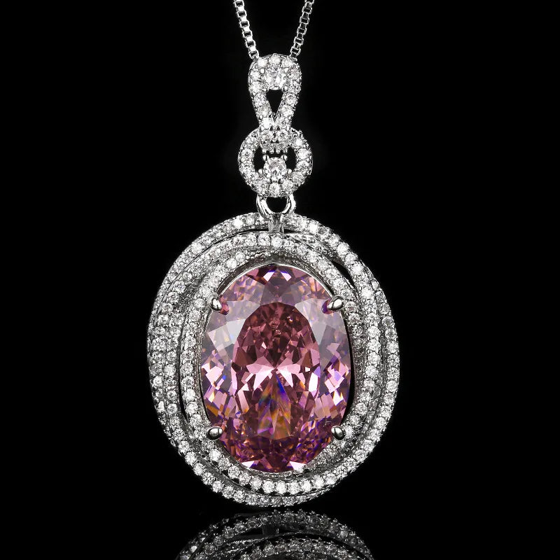 REDheart High-End Fashion Brass Inlaid Zircon Flower Design Gold Plated Women's Luxury Pendant Necklace