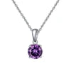 REDheart RINNTIN SAPN02 Romantic Jewelry Birthstone Crystal Necklace 925 Silver Necklace for Women Pendants Charm Collier Collana Stone