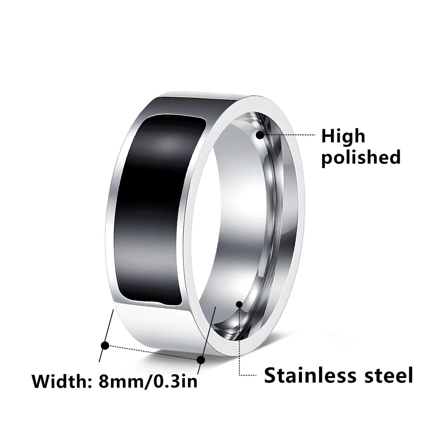 Tungsten NFC Smart Ring Unisex Original Design Ntag213 Chip Wearable Access Control Campus Card Payment File Sharing Jewelry