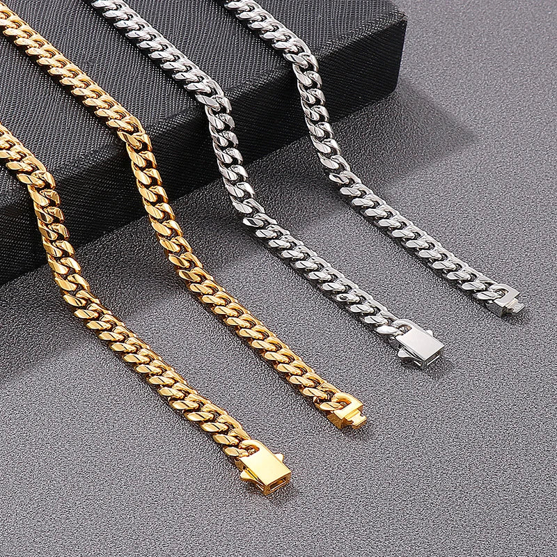 REBEL Fashion Jewelry Luxury Gold Set Dubai Gold Plating Men Charms Bracelets Necklaces Stainless Steel Jewelry Sets