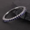 Gemfiori KH069 Abiding Manufacturer 1.5MM Multiple Color Stone Waterproof 925 Silver Thin Gold Plated Band Rings