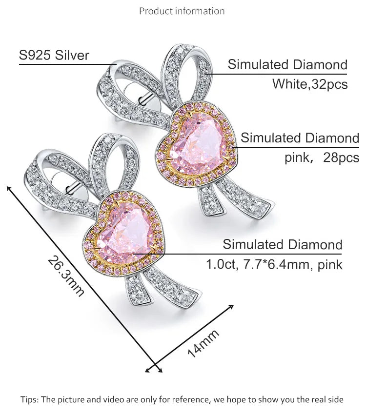 Gemfiori Custom Women's pink Morganite Earrings 925 Sterling Silver Jewelry Complementary Morganite Stud Earrings