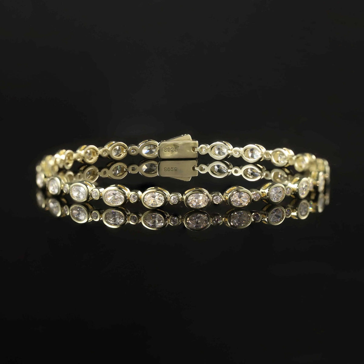 Gemfiori Abiding OEM ODM Unique Design Fancy Multi-shape Cut Tennis Bracelet 925 Silver Solid Gold Custom Stone Tennis Bracelet