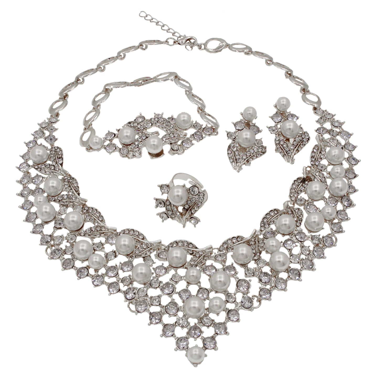 Zhuerrui Fashionable Luxury Gold Jewelry Set Available Silver Beads Necklace Jewelry Sets Factory Bridal Birthday Gifts H50079