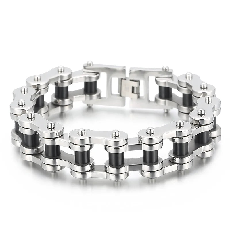 VIKING Mens Vintage Bike Chain Bracelet – Multi-Colour Stainless Steel