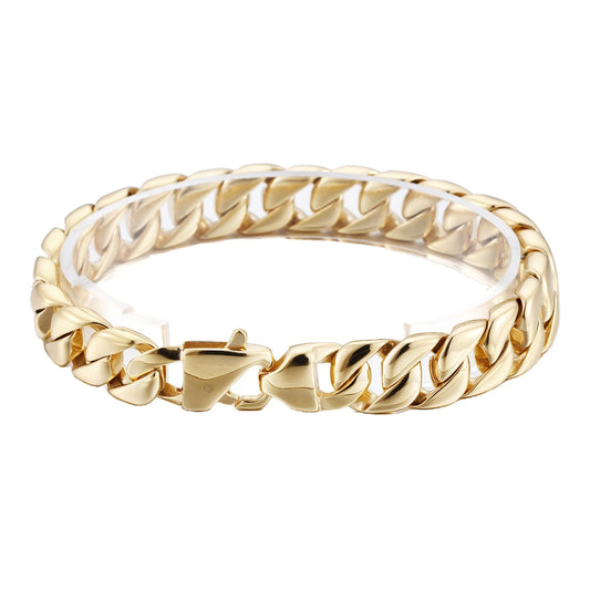 KALEN 23 cm Stainless Steel Gold Chain Bracelet for Men