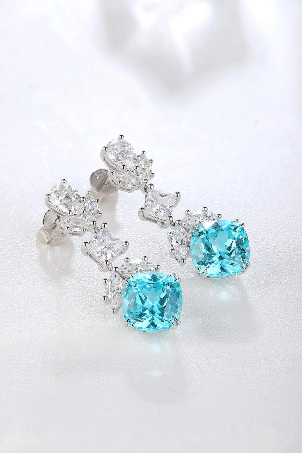 Gemfiori Anster High Quality S925 Lab Grown Paraiba Earring Stud Dainty Gemstone Stud Earrings for Women Daily Wear Gift
