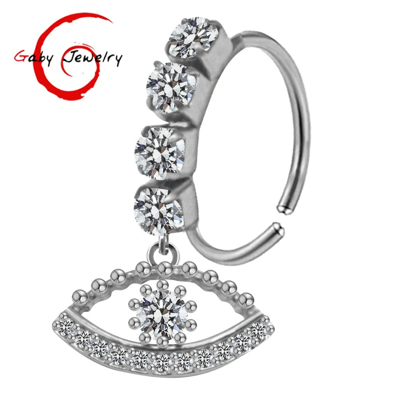 S&S Stainless Steel Dangle Hoop Nose Ring Collection | 66 Designs