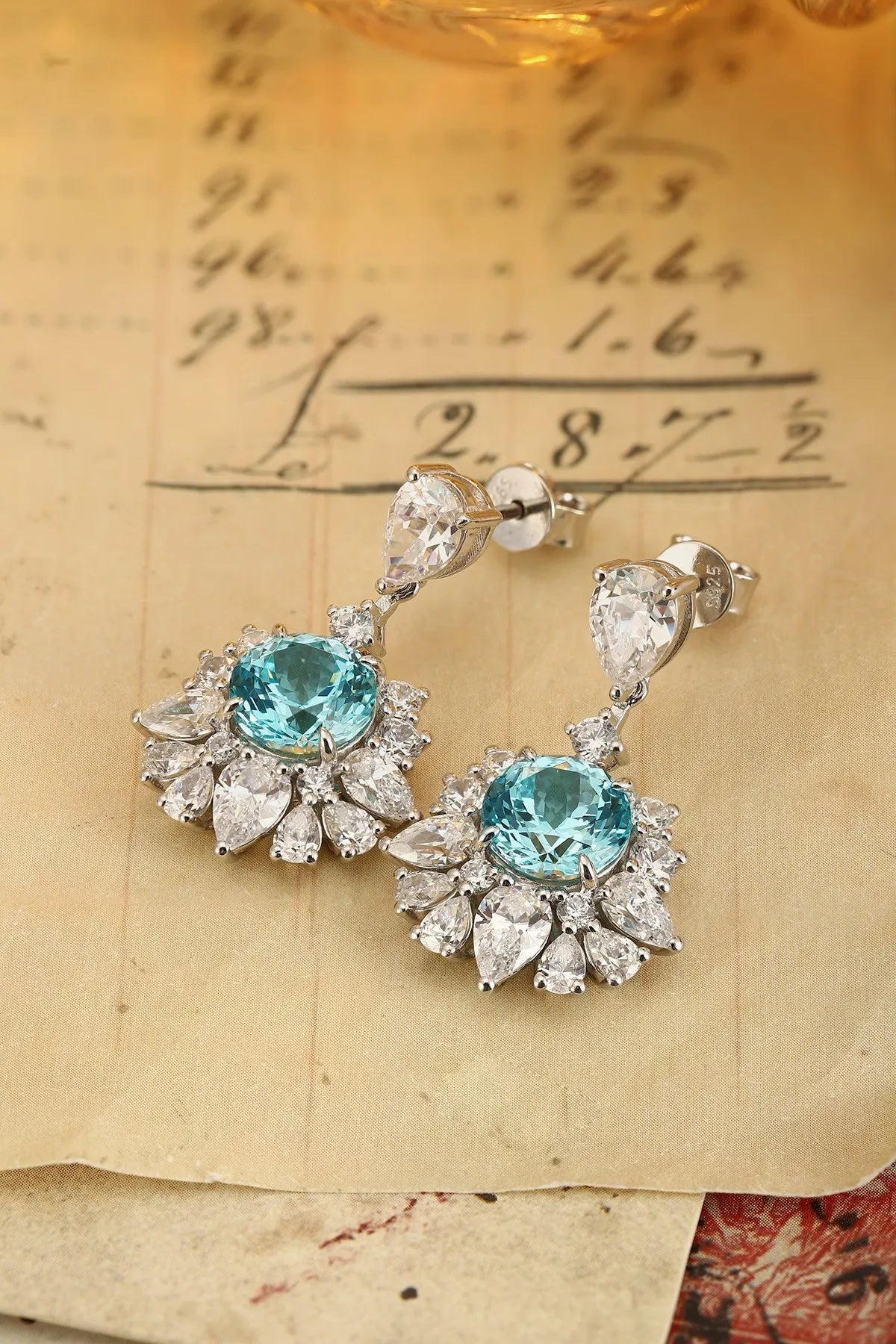 Gemfiori Anster High Quality Lab Grown Paraiba Round Cut S925 Silver Earring Stud Dainty Gemstone Earrings for Women Daily Wear Gift