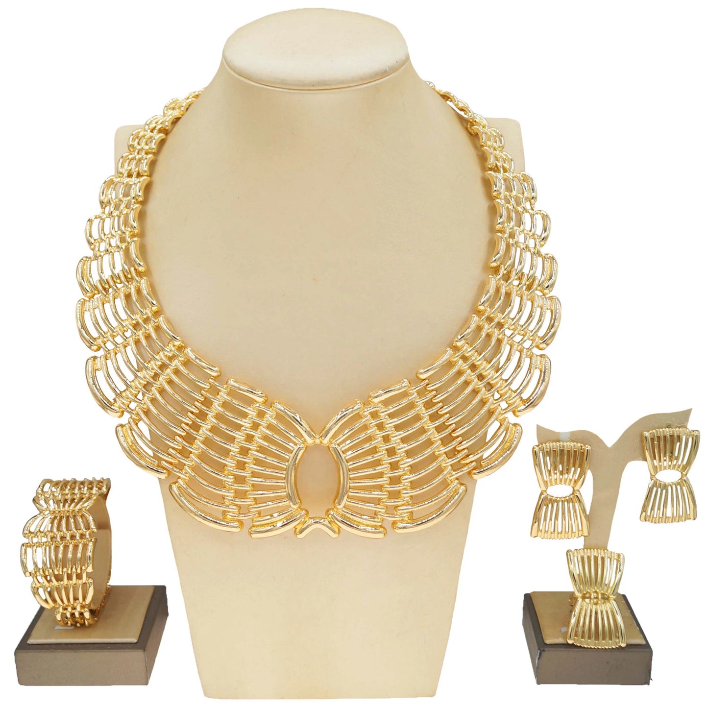 Zhuerrui Italian Hollow Women's Jewelry Four Sets of Personalized Design Atmospheric Elegant Romantic French Style in StockH0759