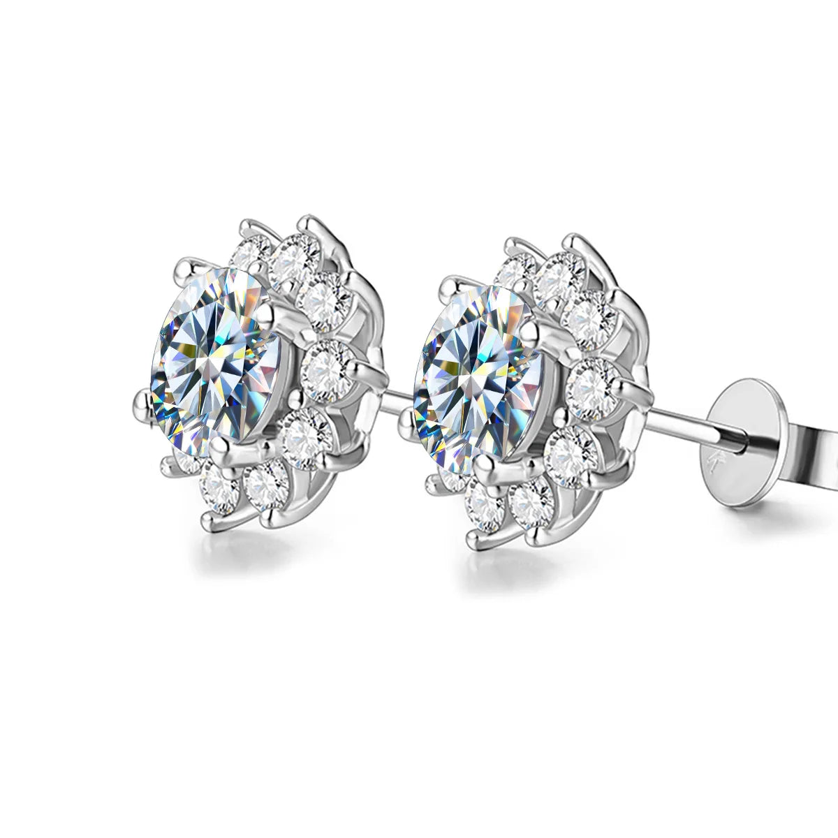 ArtistA Moissanite Jewelry Stud Earrings Classic Heart Vvs2 Moissanite GRA Certificate 925 Earrings Silver Jewelry for Women