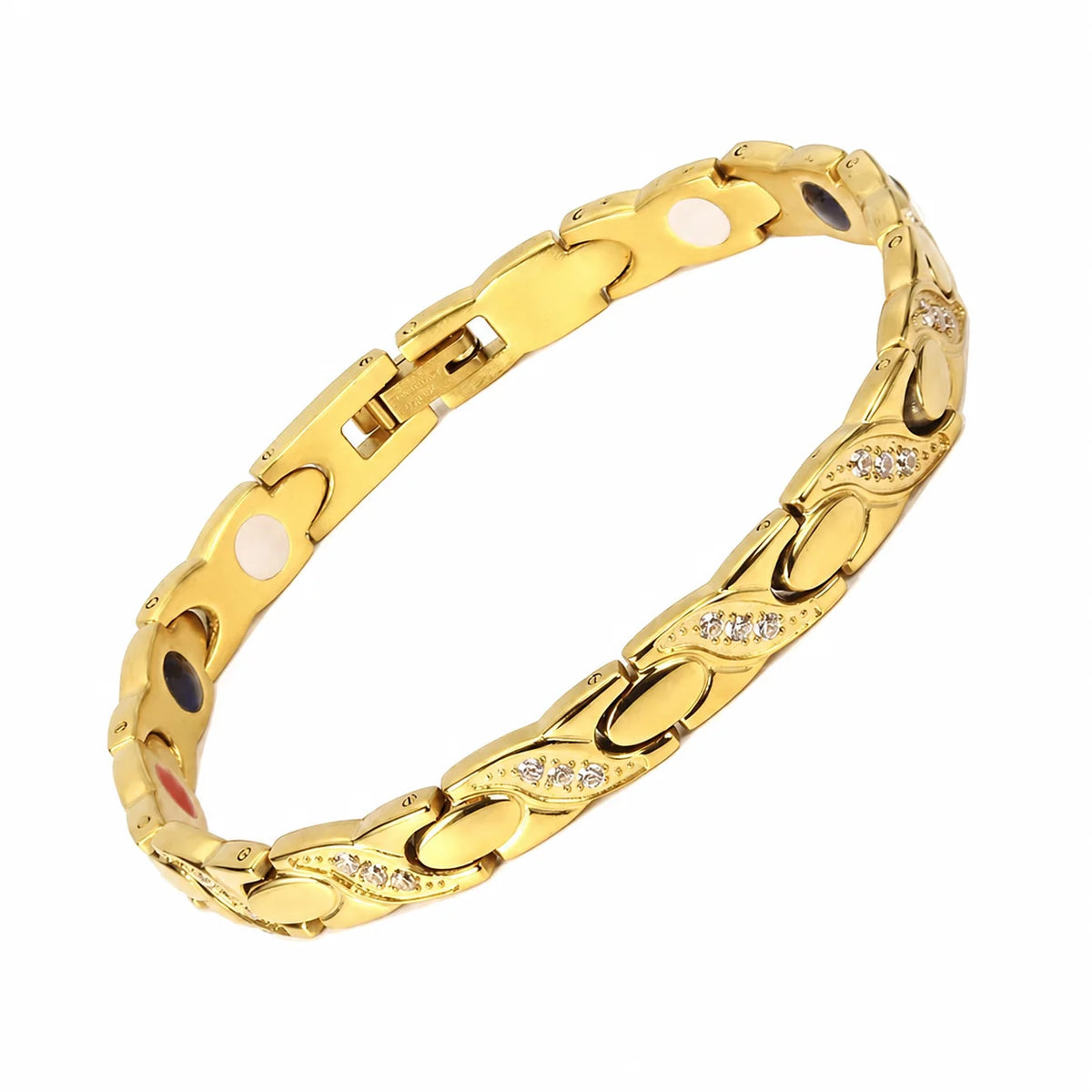 NewLife - Magnetic Rose Gold Fish-Link Crystal Bracelet