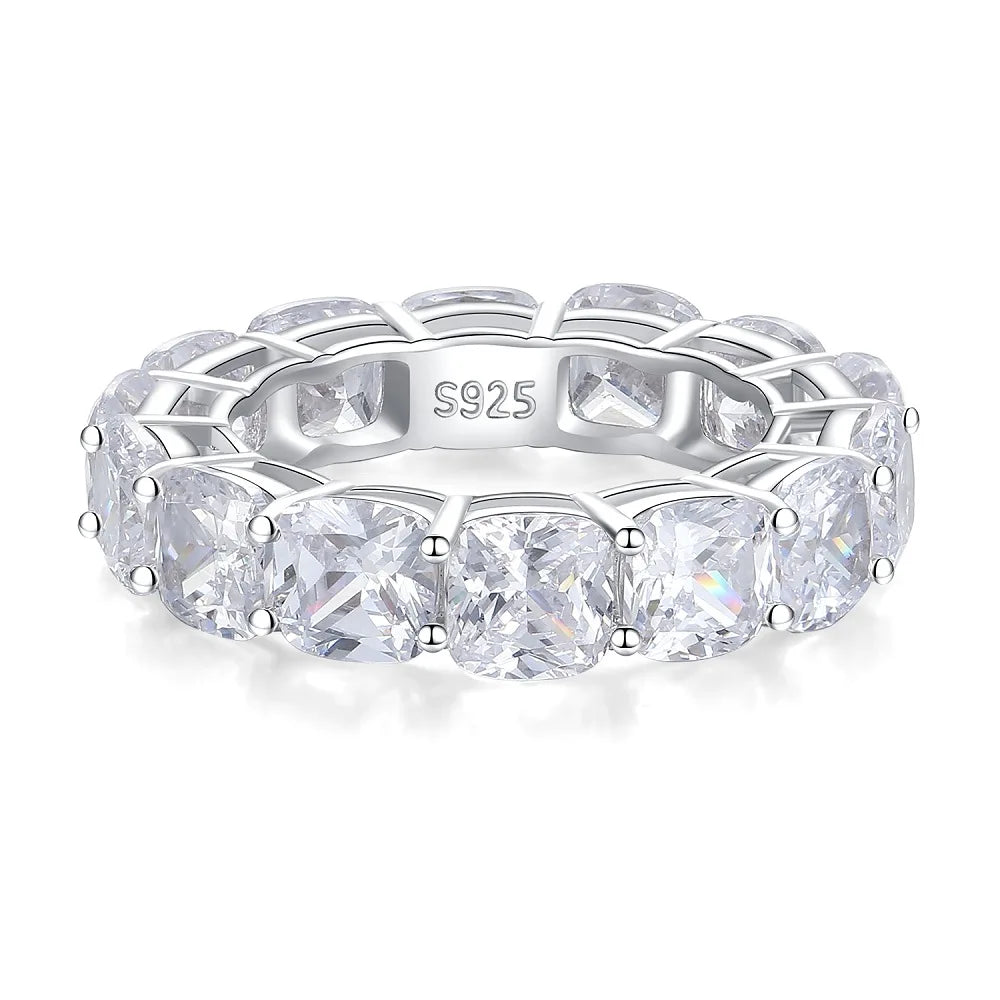 Anti-tarnish Women 925 Sterling Silver 5A 8A Zirconia Wedding Band Engagement Wedding Rings Fine Jewelry Customized Wholesale