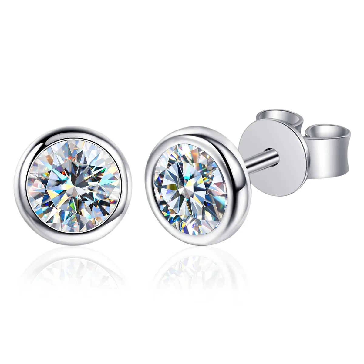ArtistA Moissanite Jewelry Stud Earrings Classic Heart Vvs2 Moissanite GRA Certificate 925 Earrings Silver Jewelry for Women