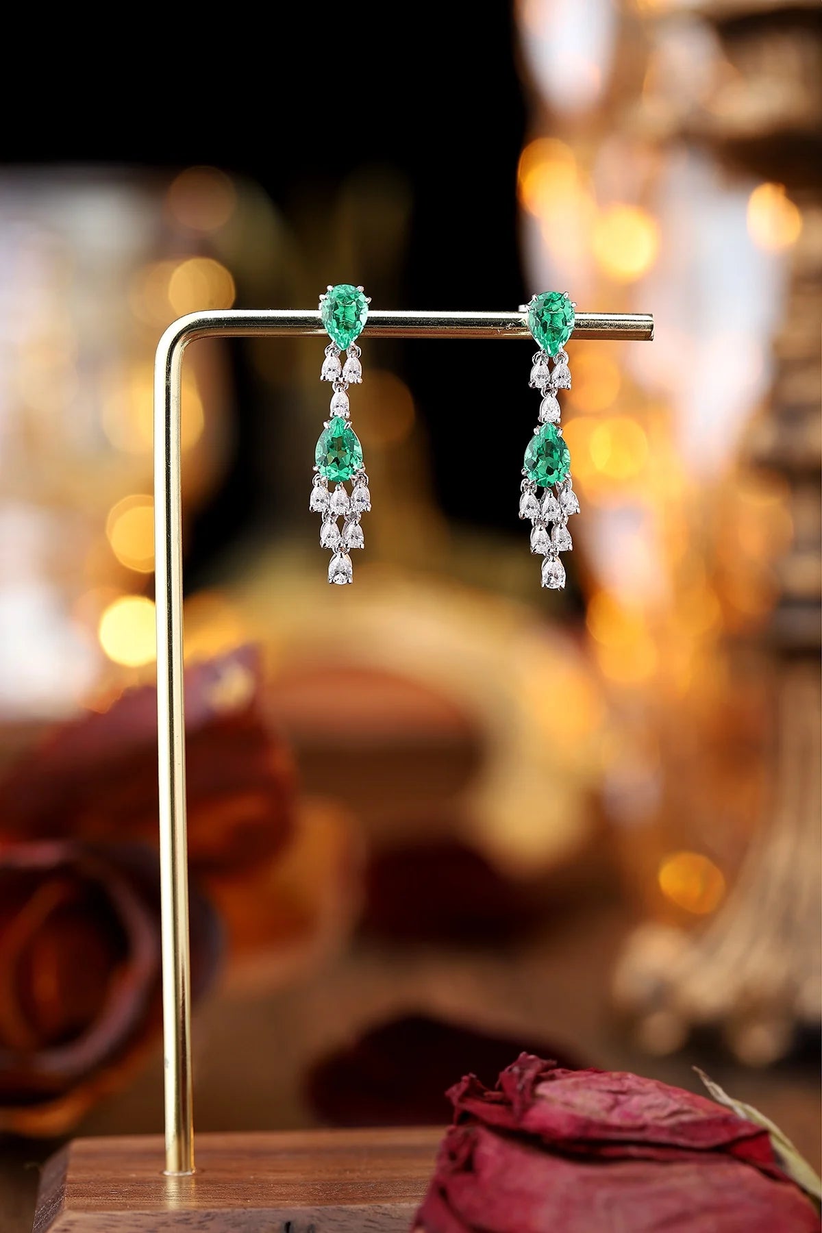 Gemfiori Anster High Quality S925 Lab Grown Emerald Earring Stud Dainty Gemstone Stud Earrings for Women Daily Wear Gift