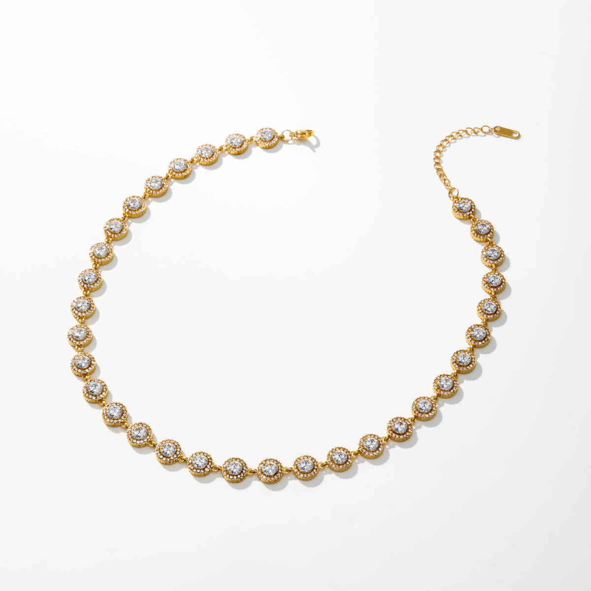 S&S 18K Gold Plated Geometric Zircon Jewellery Set | Necklace & Bracelet | S&S Collection