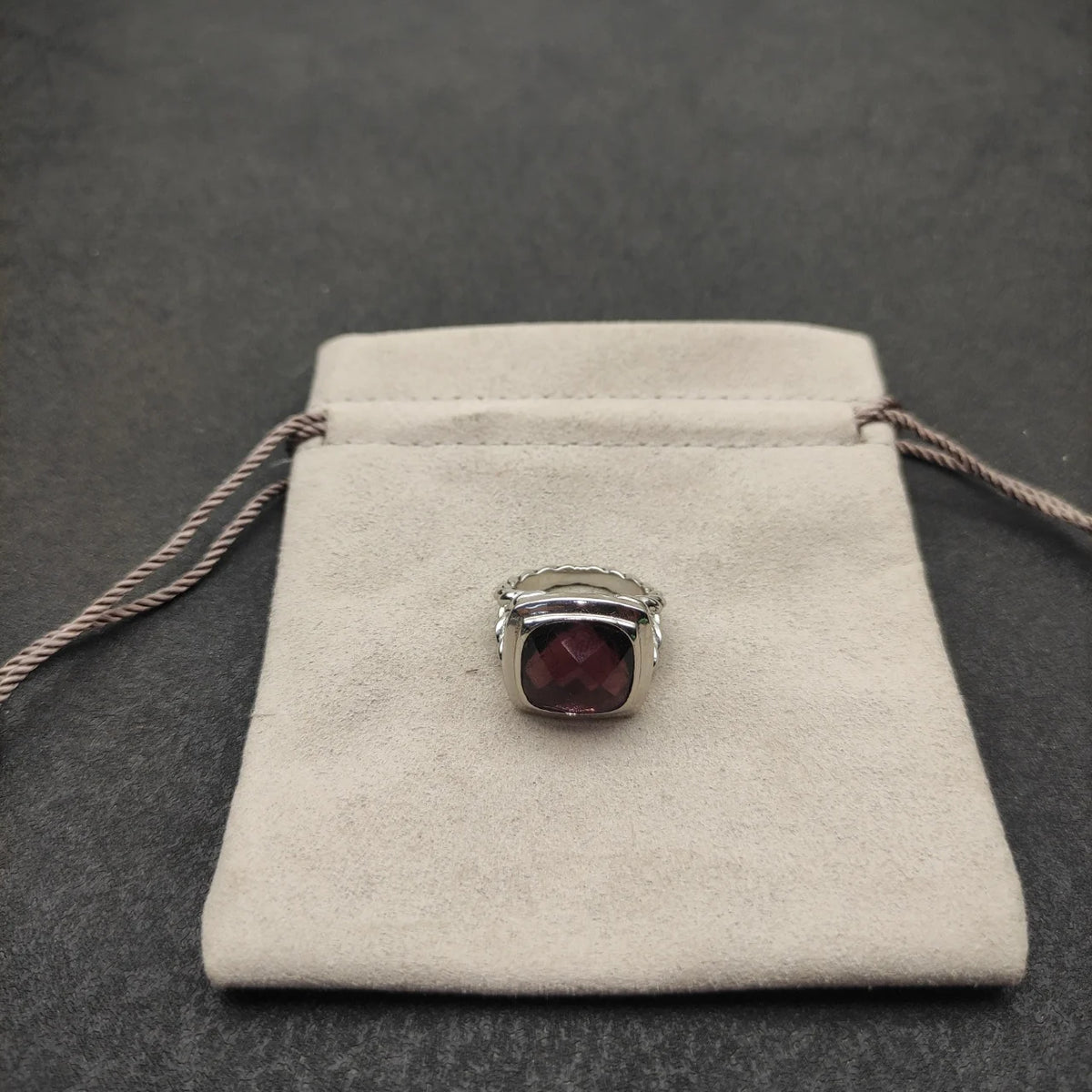 DY High-Quality Silver-Plated 14mm Square Diamond-Set Ring, Gold-Plated Colored Gemstone-Set Ring, Wholesale Jewelry