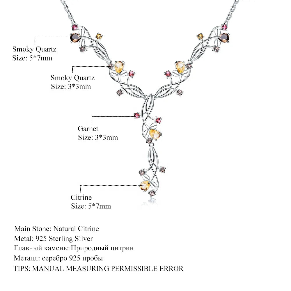 ArtistA Abiding Exquisite Ins Temperament Flower Cluster Mixing Gemstone Necklaces Ring Dangle-Drop Earrings Set Bridal Jewellery Set