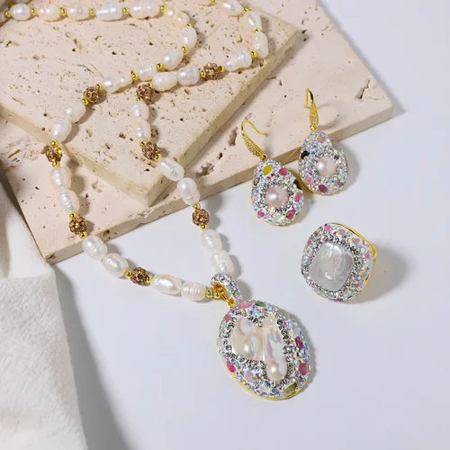 GLSEEVO 18K Gold Plated Natural Freshwater Pearl Jewellery Sets — Luxury Bridal & Wedding Collection