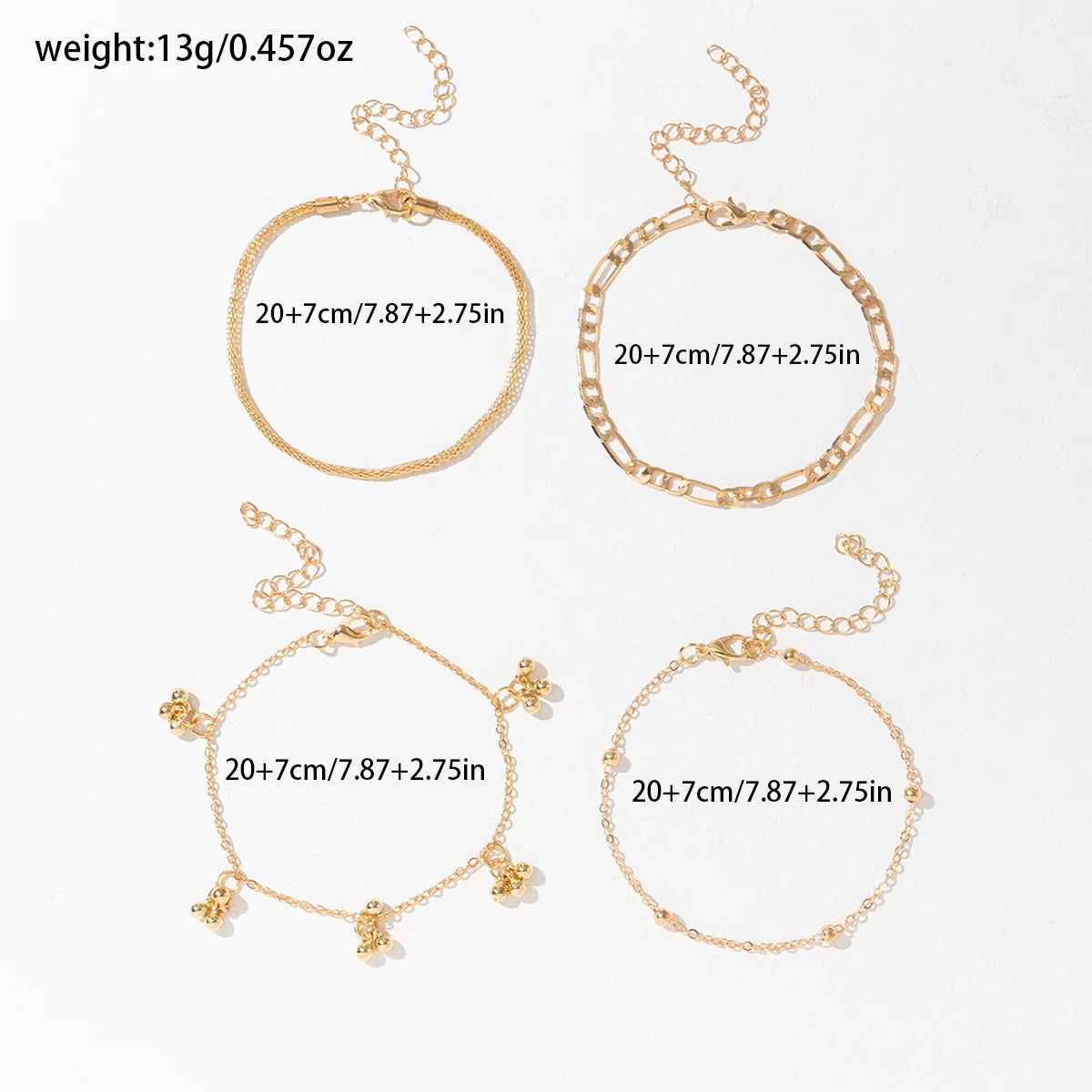 Women's European American High-End Alloy Shell Pendant Anklet Cross-Border Layered Style Personality Twist Chain Hollow